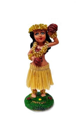 Hula Doll Girl in flowers– laleczka hawajska na deskę rozdzielczą auta