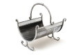 kosz na drewno 10-1125 srebrny– elegancki kosz kominkowy z metalu