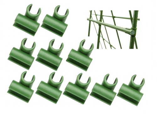 Łącznik kątowy do tyczek ogrodowych 9 mm – zielony