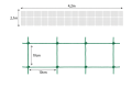 Zielona siatka ogrodnicza PP z oczkami 10×10 cm