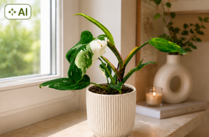 Philodendron White Wizard Filodendron Variegata biało-zielony P12