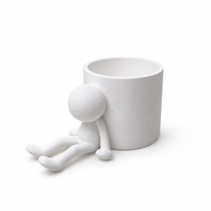 Osłonka na doniczkę z ludzikiem Leniuch 6 cm – mini doniczka 3D