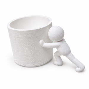 Osłonka na doniczkę z ludzikiem Siłacza 6 cm mini doniczka