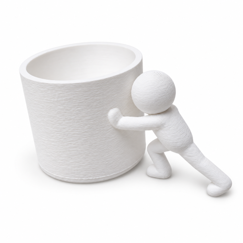 Biała figurka pcha doniczkę 3D.png